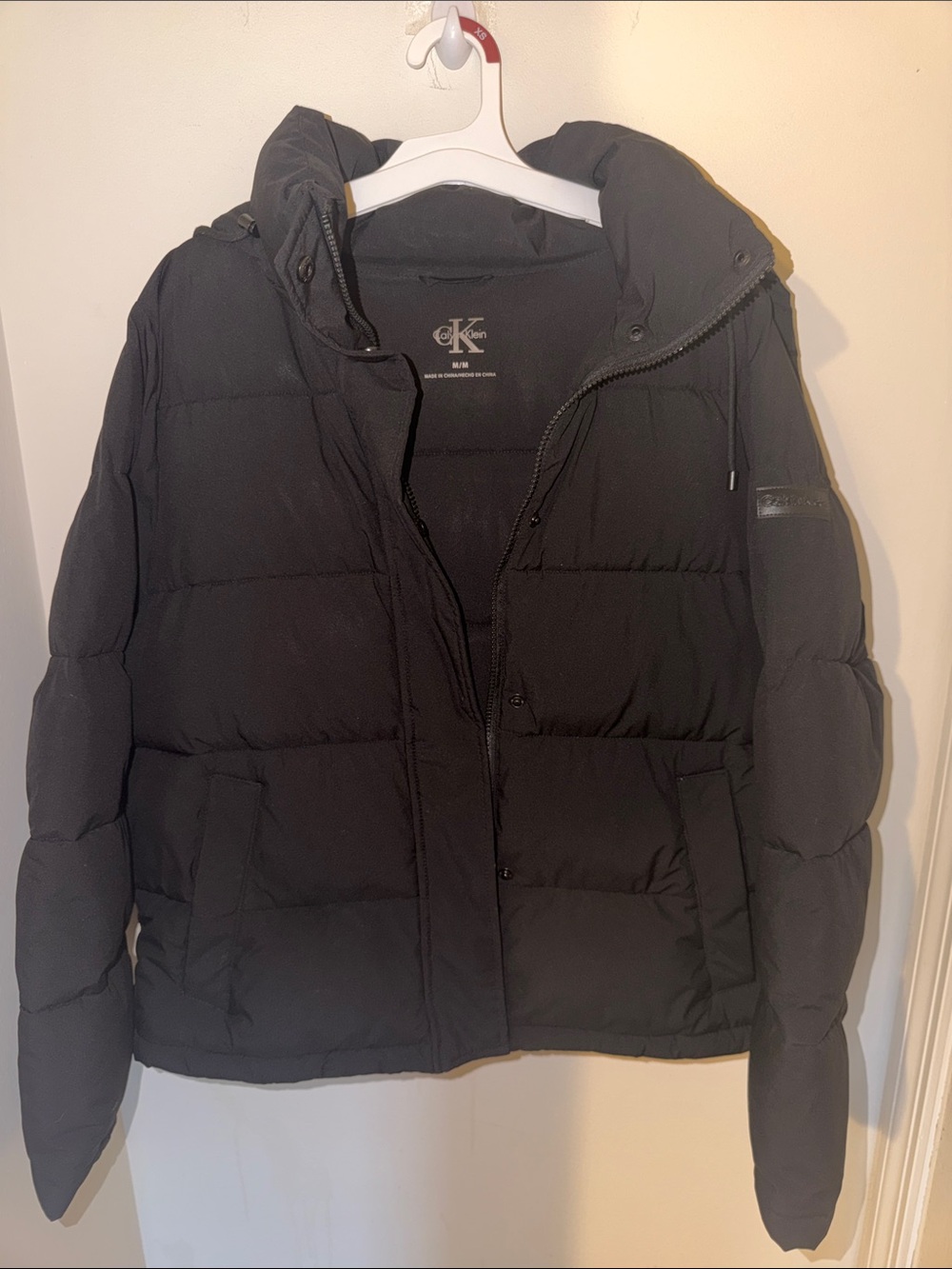 Calvin Klein Black Quilted Hooded Puffer Jacket